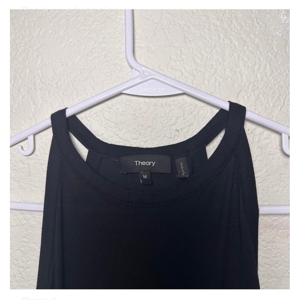 Theory Sonaki M M Allos Light Black Maxi Dress Sleeveless Made in‎ Peru M